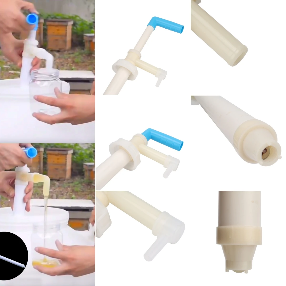 

1 Set Small Filler Length 47cm Plastic Honey Extractor Honey Oil Juice Extractor Mini Filler Bottling Machine Beekeeping Tools
