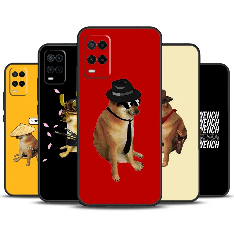 Cheems Shiba Inu Doge Meme For OPPO A78 A98 A58 A16 A76 A96 A5 A9 A53 A17 A57 A77 A15 A52 A72 A93 A74 A94 A54S Case