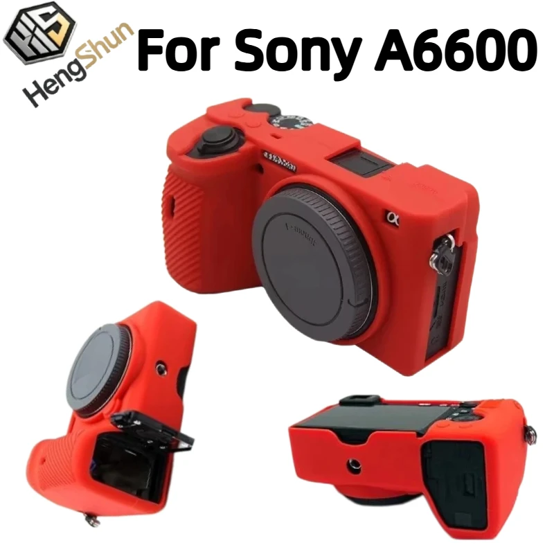 For Sony A6600 Soft Silicone Camera Case Shock‑Proof Anti‑Scratch Protective Cover With Free Tempered Glass Screen Protector