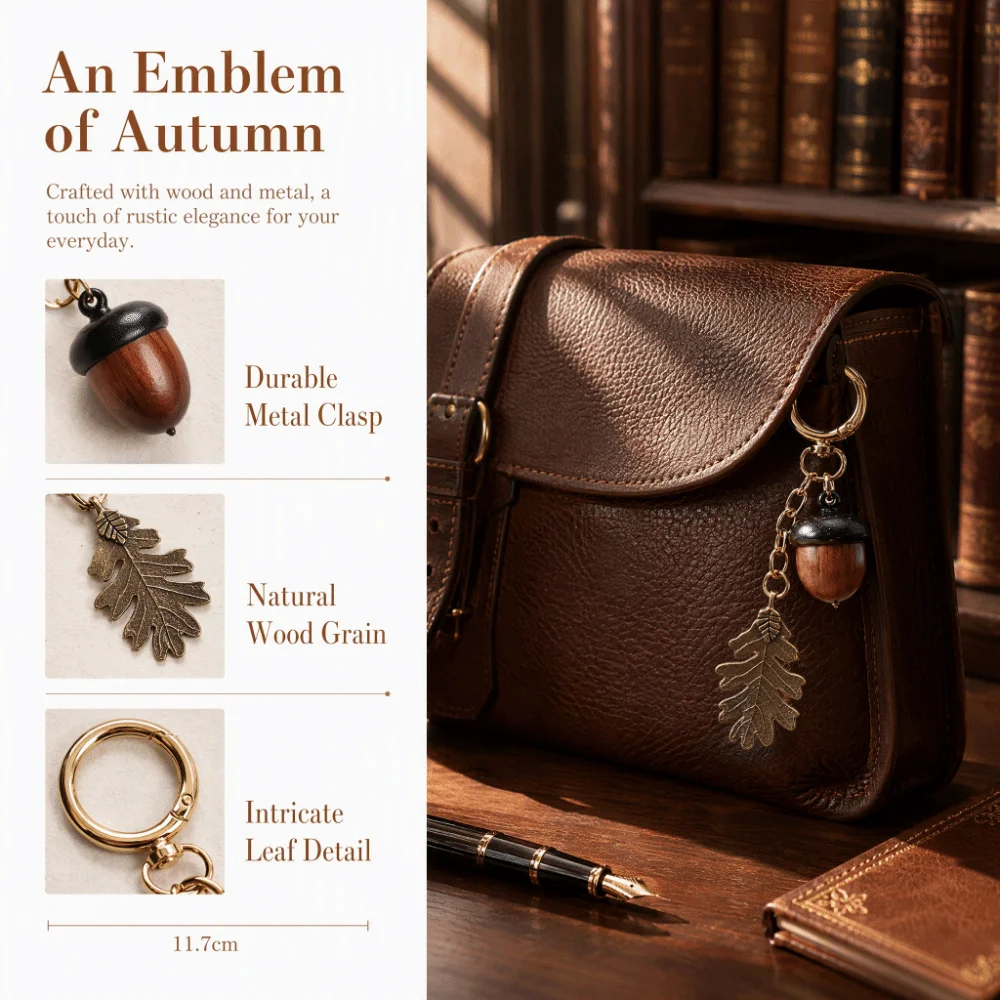 Antique Acorn Keychain Small Item Storage Twist Open Metal Keychain Removable Lightweight Simulation Acorn Bag Pendant