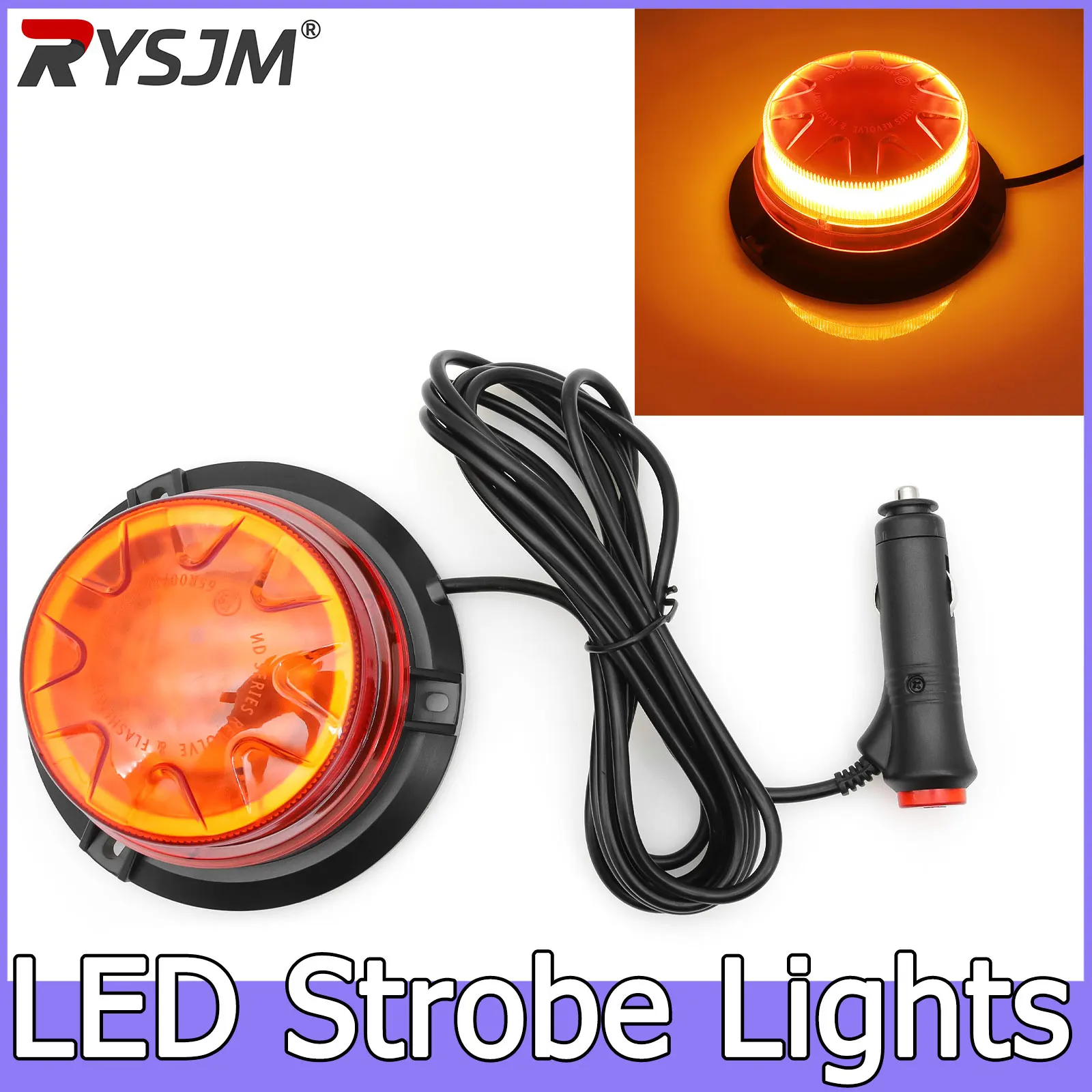 1pc Magnetic Flashing Yellow Lamp Safety Alert Light for Outdoor Camping Road Safety Light Waterproof LED Warning Beacon