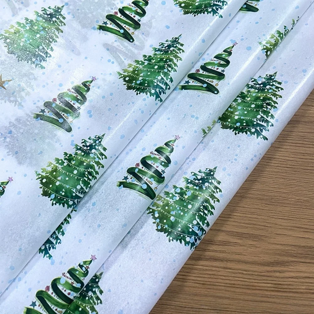 10/20 個の薄い紙、カラフルなライトとクリスマスツリーのパターン付き 50 センチメートル x 35 センチメートルギフト包装紙結婚式クリスマスギフト用