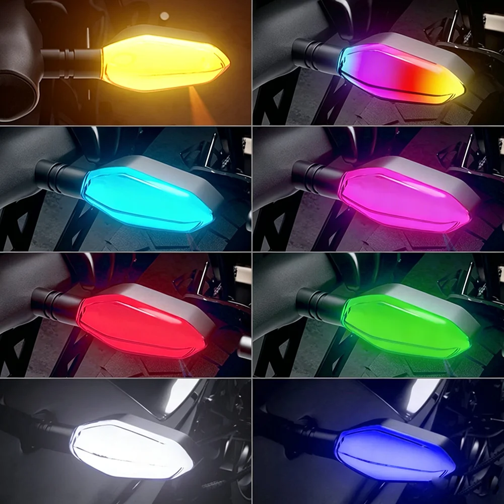Torvian Motorcycle LED Sequential Turn Signal Light Flowing Projection Lamp Scooter Front Rear Indicator Blinker Direction Light