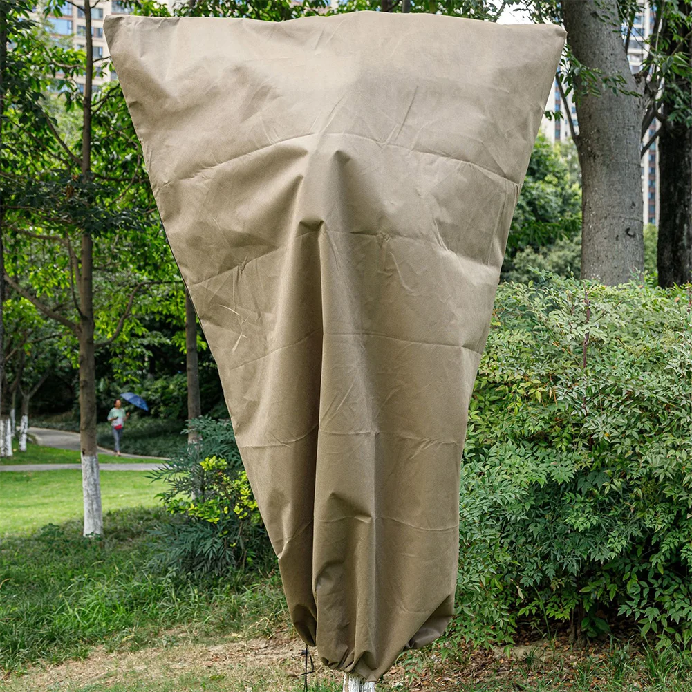 4 Pack Non Woven Frost Protection Bags for Winter Plant Cover with Drawstring Closure Reusable Covers for Shrubs and Vegetables
