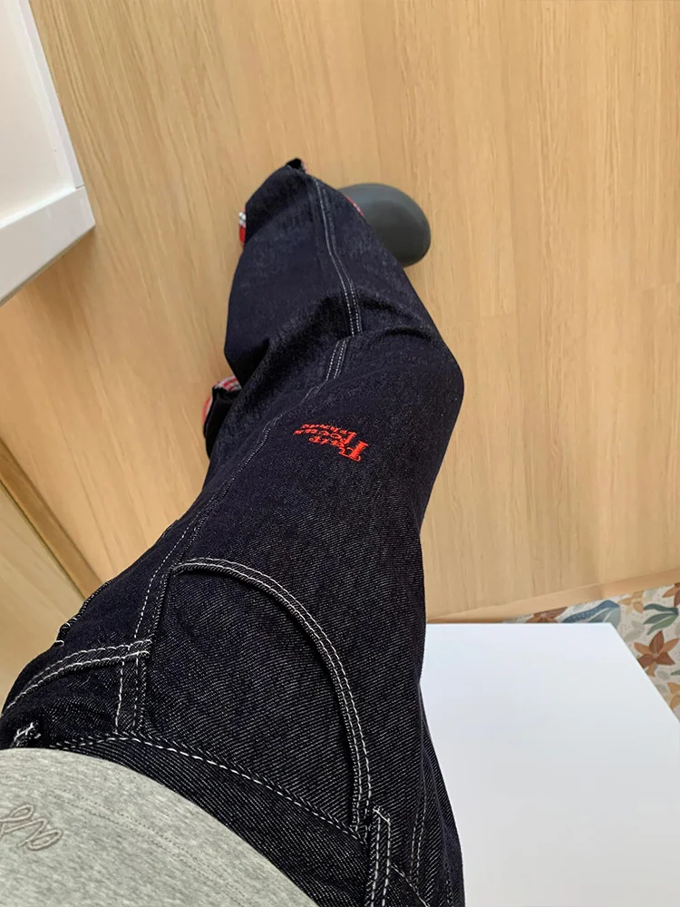 

Свободные женские джинсы в американском стиле в стиле ретро, прямые широкие брюки с высокой талией на весну и осень