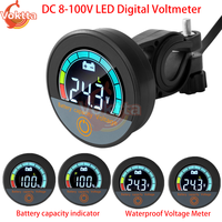 DC 8-100V LED Digital Voltmeter 12V 24V 36V 48V Waterproof Voltage Tester Battery Capacity Indicator for Car Motorcycle Boat