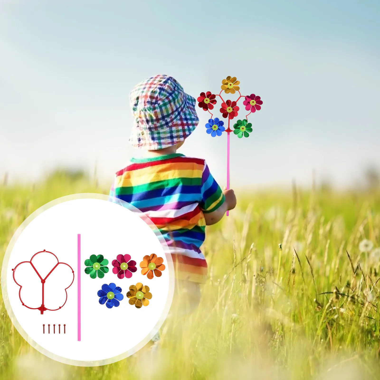 

25 шт. Водонепроницаемые мультяшные ветрячки-вертушки ярких цветов для улицы, украшения для газона, дня рождения, детские игрушки-вертушки