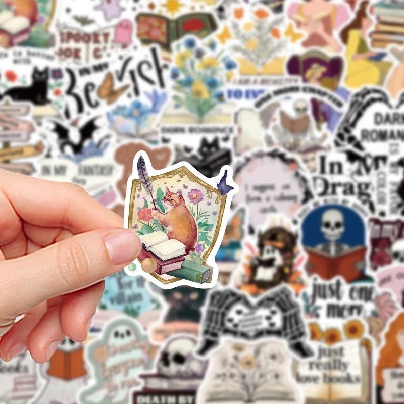 50PCS Cartoon Book Reading Graffiti Stickers DIY Decoration Notebook Diary Motorcycle Skateboard Luggage Decals Kids Toy Gift