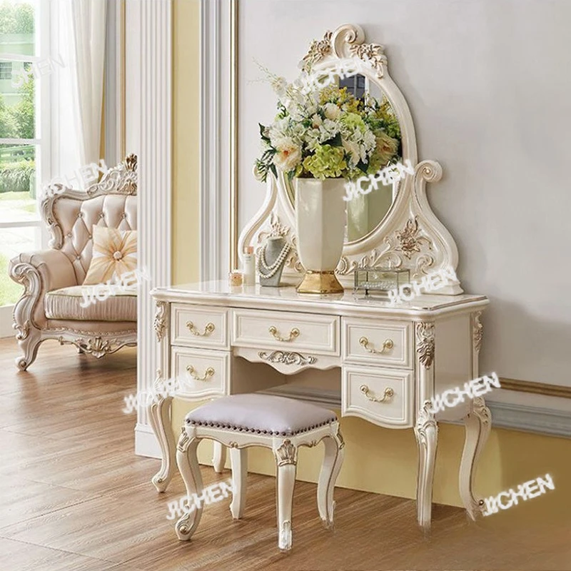 

XJC Европейский туалетный столик для спальни, маленькой квартиры, туалетный столик, многофункциональный современный простой туалетный столик для макияжа
