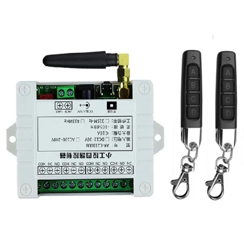 

Smart Multiple DC 12V 24V 36V 10A 433 MHz 4CH 4 CH 4 Channel Wireless Relay RF Remote Control Switch Receiver+Transmitter