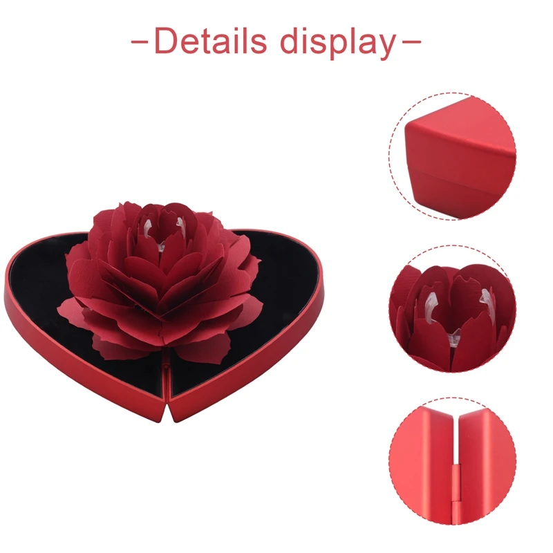 Rose Flower Rotating Ring Box, Proposal Box, Rose Wedding Engagement Ring Box, Jewelry Storage Box, Valentine's Best Female Gift