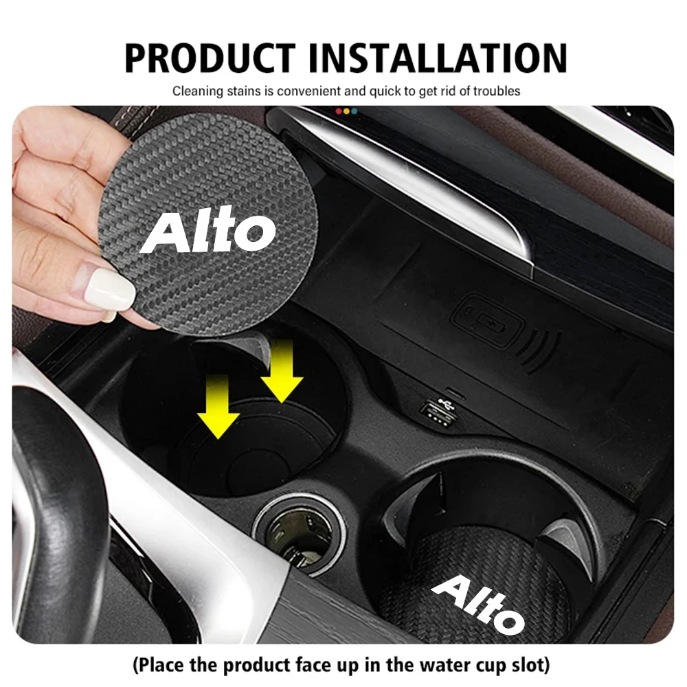 Car Anti Slip Mat Coaster Water Cup Slot Pad Accessories For Suzuki Jimny IGNIS ALTO Samurai Grand Vitara Baleno SX4 Swift