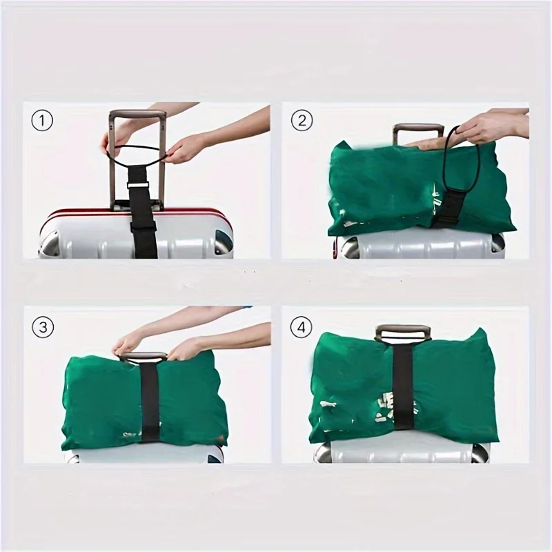 荷物用調節可能なトラベルベルト 1 個 - 機内持ち込みバッグ用バンジー付き弾性スーツケースストラップ - 空港旅行アクセサリー
