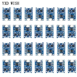 100pcs Micro USB 5V 1A 18650 TP4056 Lithium Battery Charger Module 1A Li-ion Charging Board With Protection Dual Functions Board