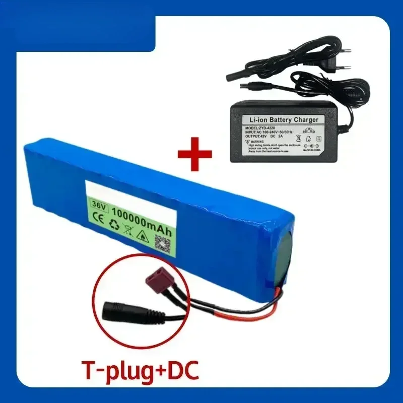 36V 100Ah 18650 Rechargeable Lithium Battery Pack 10S3P 1000W Power Modified Bicycle Scooter Electric Vehicle with BMS+Charger