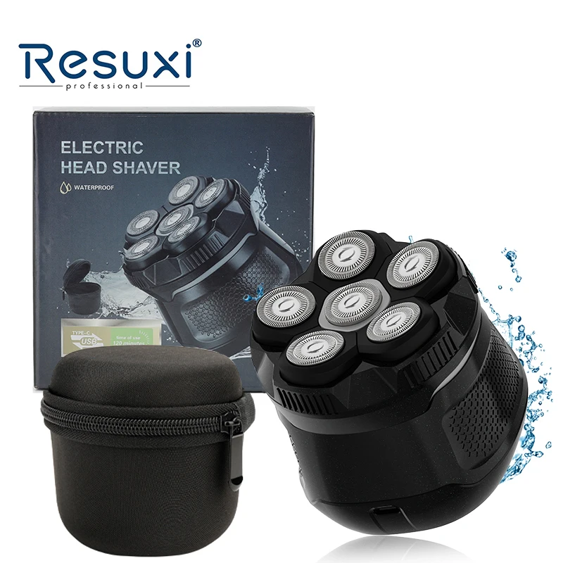 

Новая электробритва Resuxi 373 с магнитным лезвием для лысины IPX6, водонепроницаемая, 2-скоростная, большой дисплей с дорожным футляром из ЭВА для мужчин