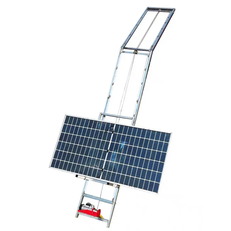9M Electric Photovoltaic Panel Lift Solar Panel Car Lift With Wire Rope Sling 220V For Retail Use