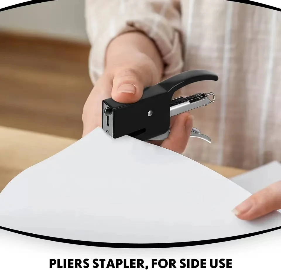 Handheld portable labor-saving stapler, including 1000 binding needles, used for office desk accessories or home office supplies