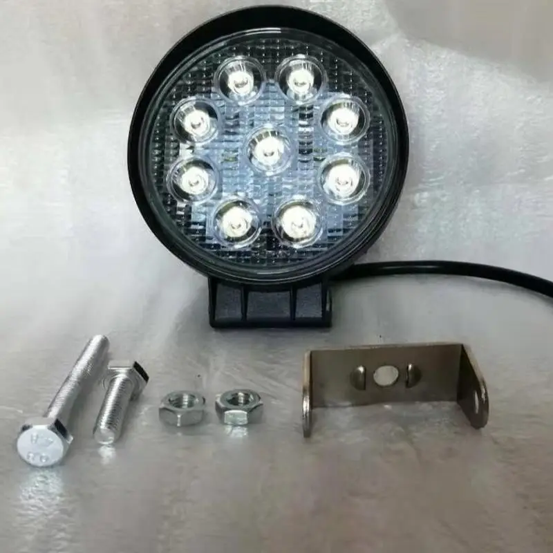 Faro LED Circular para trabajo, luz de aluminio IP65, con 9 LED, cc 12-80V, para carretilla elevadora, camión, SUV, ORV, excavadora