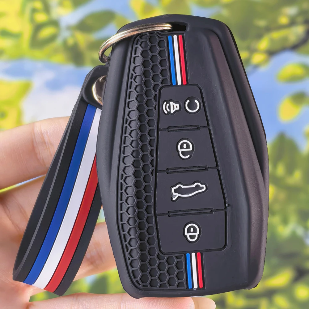 2026 Honeycomb Racing Silicone Key Fob Protector with Keychain for Geely Coolray X6 Geometry C Emgrand Global Kulrey Hawk GX7