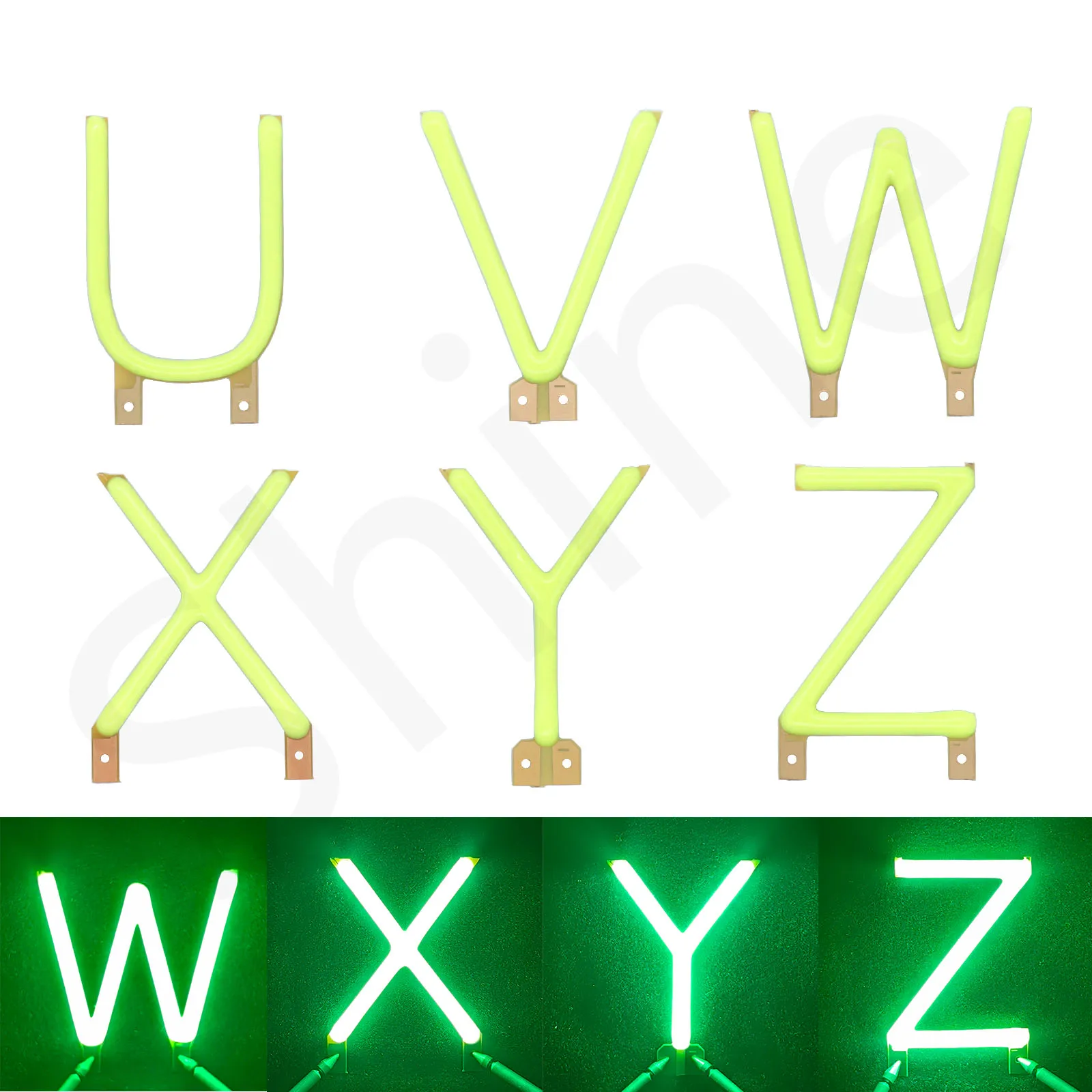 Green LED COB Edison English Letter Filament DC 3V Candle Diodes Christmas Party Billboard Vehicle Decoration Accessories DIY