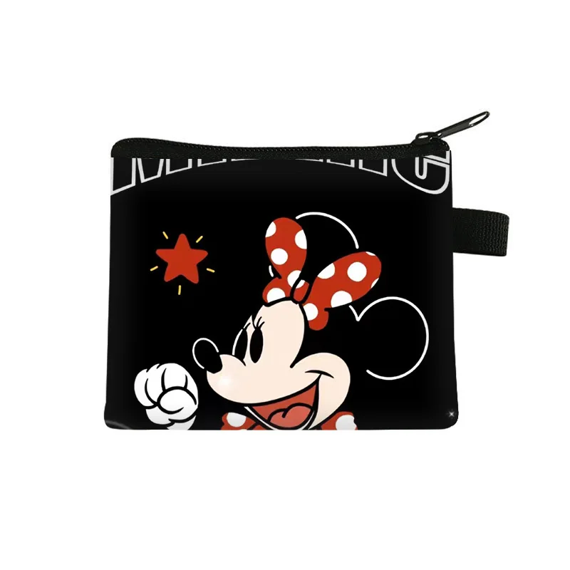 Disney Anime Mickey Mouse Coin Purse Kawaii Minnie Zipper Wallet Cartoon Children Portable Storage Bag Gifts