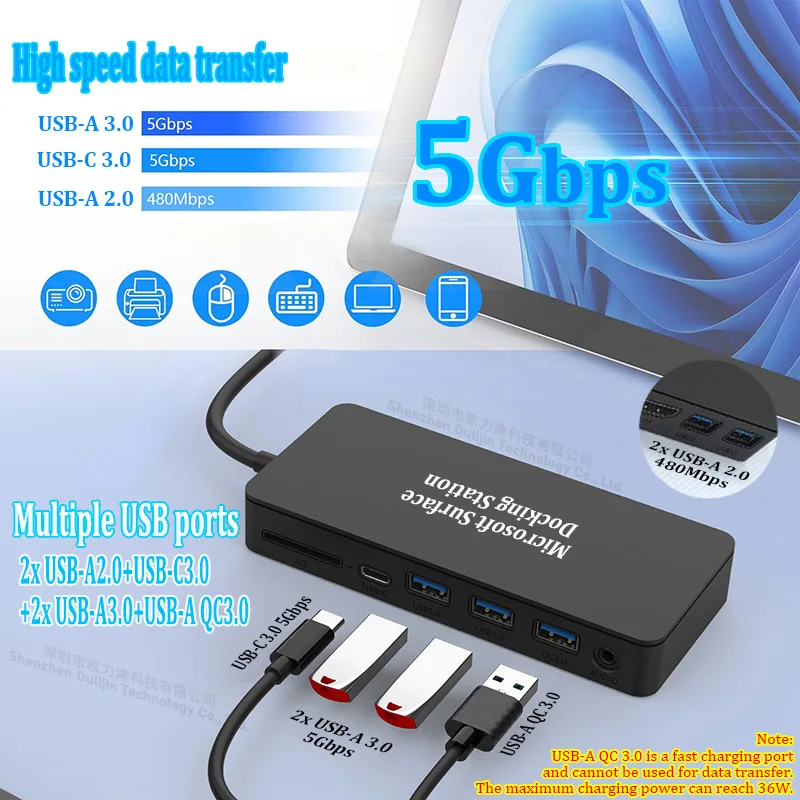 Imagem -06 - Porta de Conexão de Superfície de Carregamento Magnético Multi-usb Mst Hub Estação de Acoplamento Microsoft Surface 2x Hdmi Mini dp Display 4k 60hz para Surface Laptop Surface Book Surface go Surface Pro