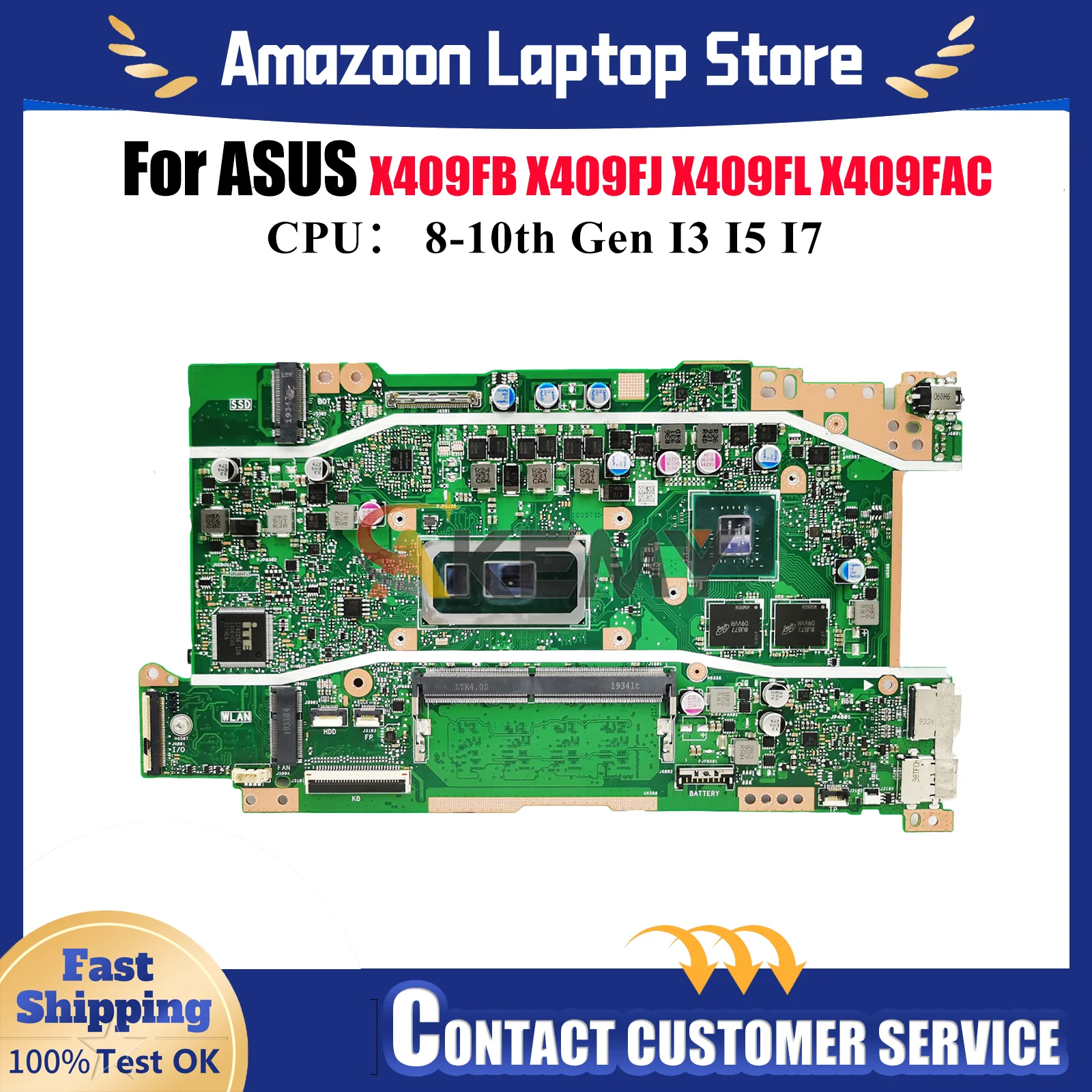 

X409FB Laptop Motherboard For ASUS X409FJ Y4200F X409FAC A409F X409F X409FL F409F Mainboard With I3 I5 I7 CPU 100% tests OK stk