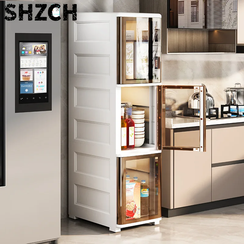 Plastic Slim Gap Storage Cabinet Bathroom Kitchen Narrow Organizer Rack Large Capacity Bathroom Shelf for Home Storage Drawer