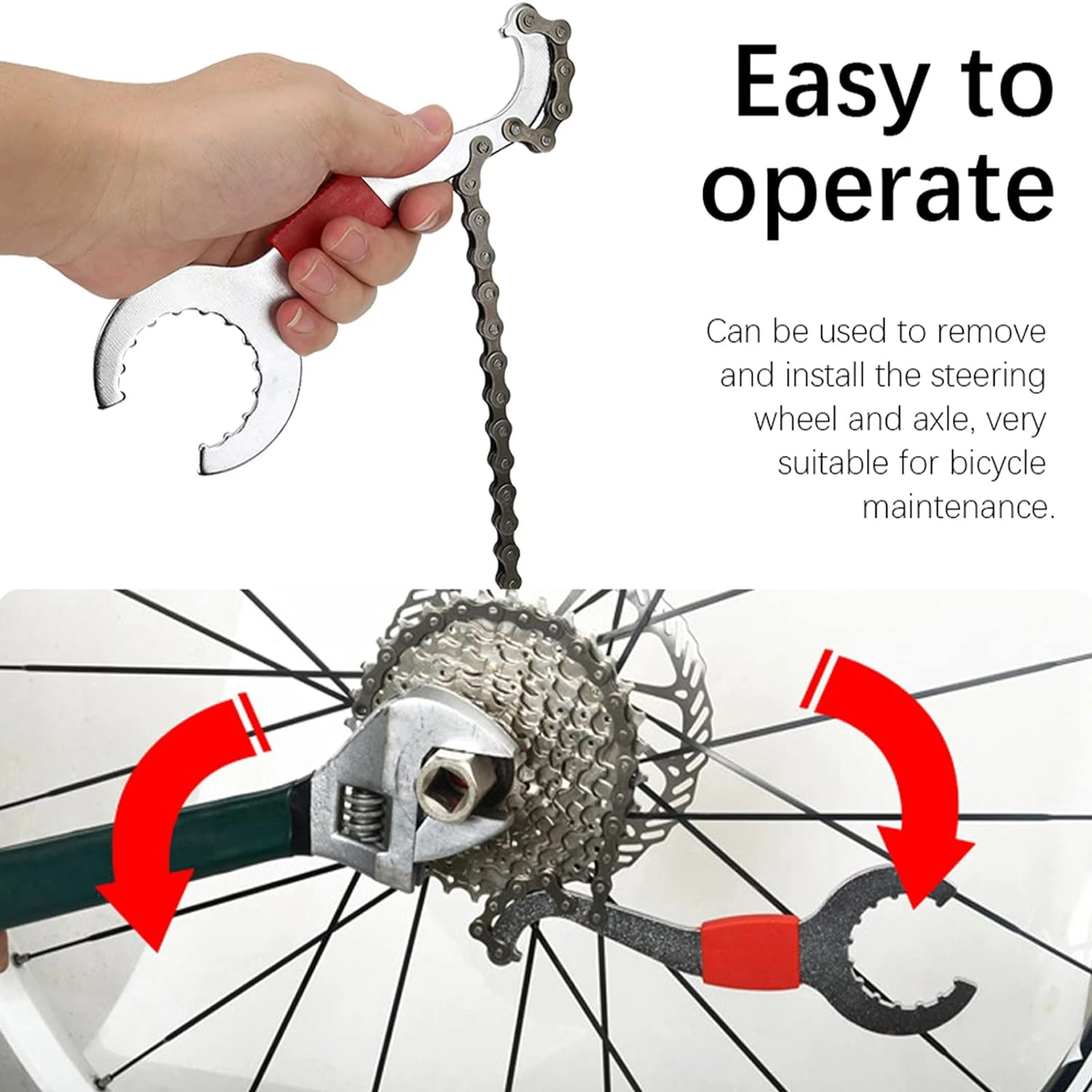 مجموعة أدوات صيانة الدراجات الهوائية للإصلاحات التي تصنعها بنفسك - كاملة مع قاطع السلسلة وسحب الكرنك ومفتاح الربط وإزالة الدعامة السفلية #5