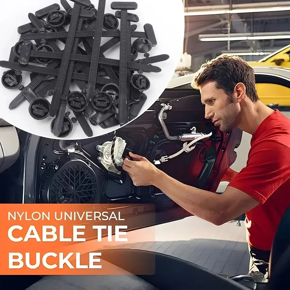 Multi-Purpose Nylon Universal Cable Tie Buckle Self-Locking Cable Tie Buckle Installation-Free Cable Tie Universal UV-Resistant