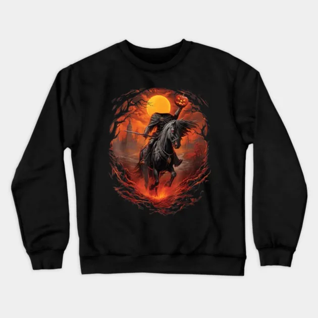 

Autumn and Winter Cool Headless - Horseman - Driven Sweatshirt, Trendy and Eerie Seasonal Attire for Memorable Appearances