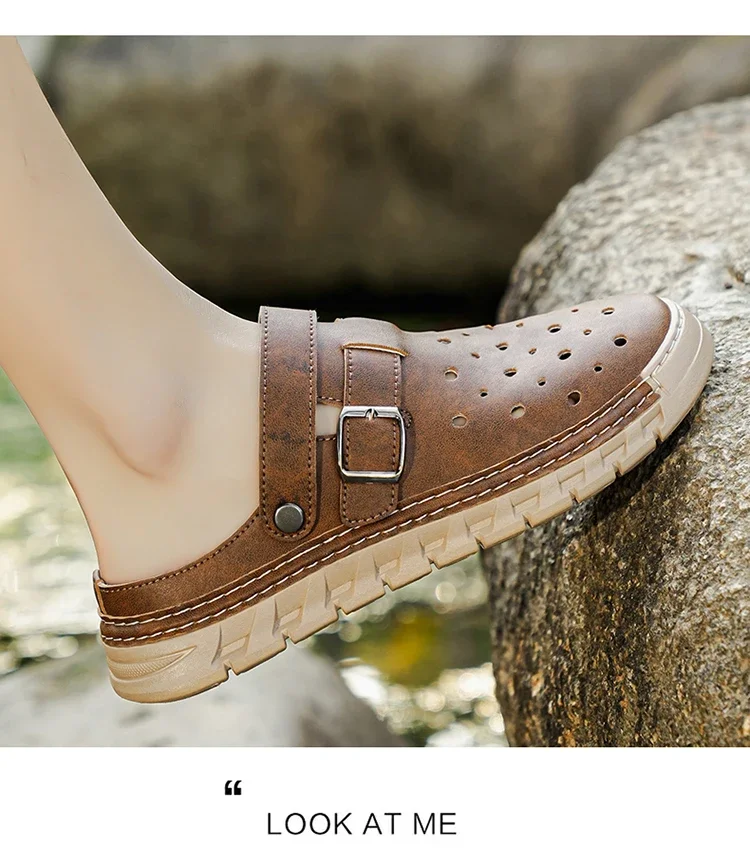 Herrenmode-Sandalen, atmungsaktiv, leicht, strapazierfähig, für Strand, Sommer, Alltag, Halloween-Geschenk – Detail 15