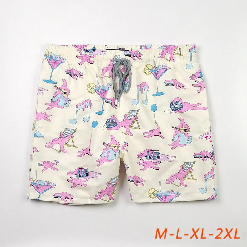 2024 New Men Boardshorts Top Quality Beach Swim Pool Surf Bermudas Swimwear Fashion Starfish Party Printed Board Shorts SW324