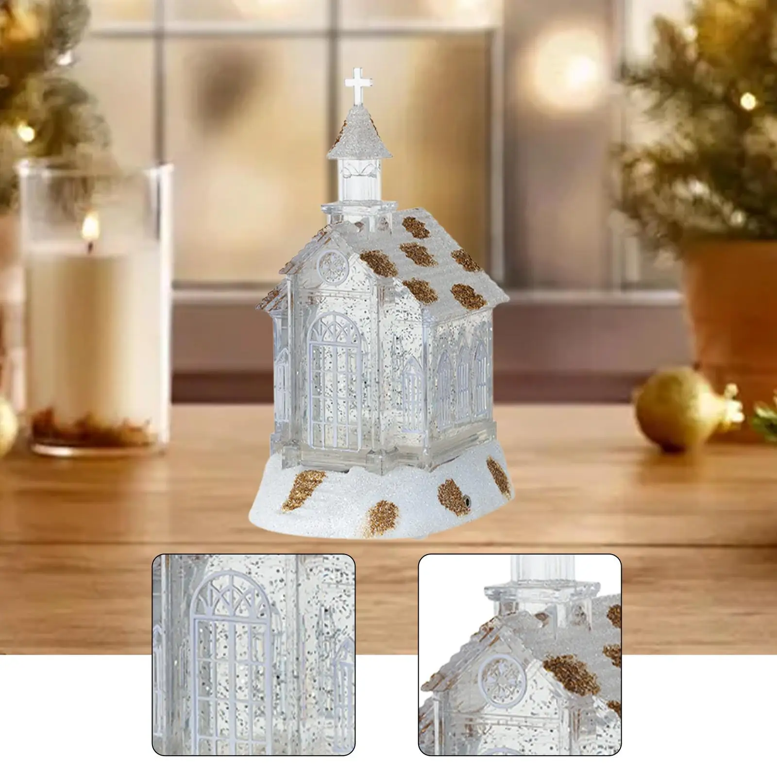 

Рождественский снежный шар, фонарь, праздничная музыкальная шкатулка, орнамент, ночник, Рождественский декор дома для камина, кабинета, вечерние столы