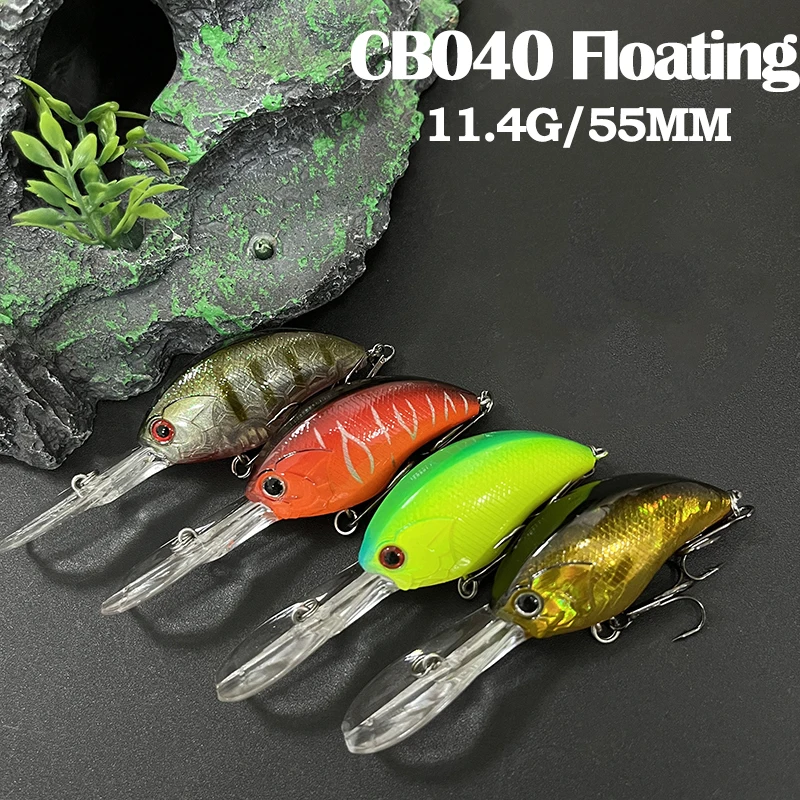 

55mm 11.4g Deep Diving Crankbaits Fishing Lures Floating Wobbler for Sea Bass Pike Swimbait Artificial Hard Bait Pesca Equipment
