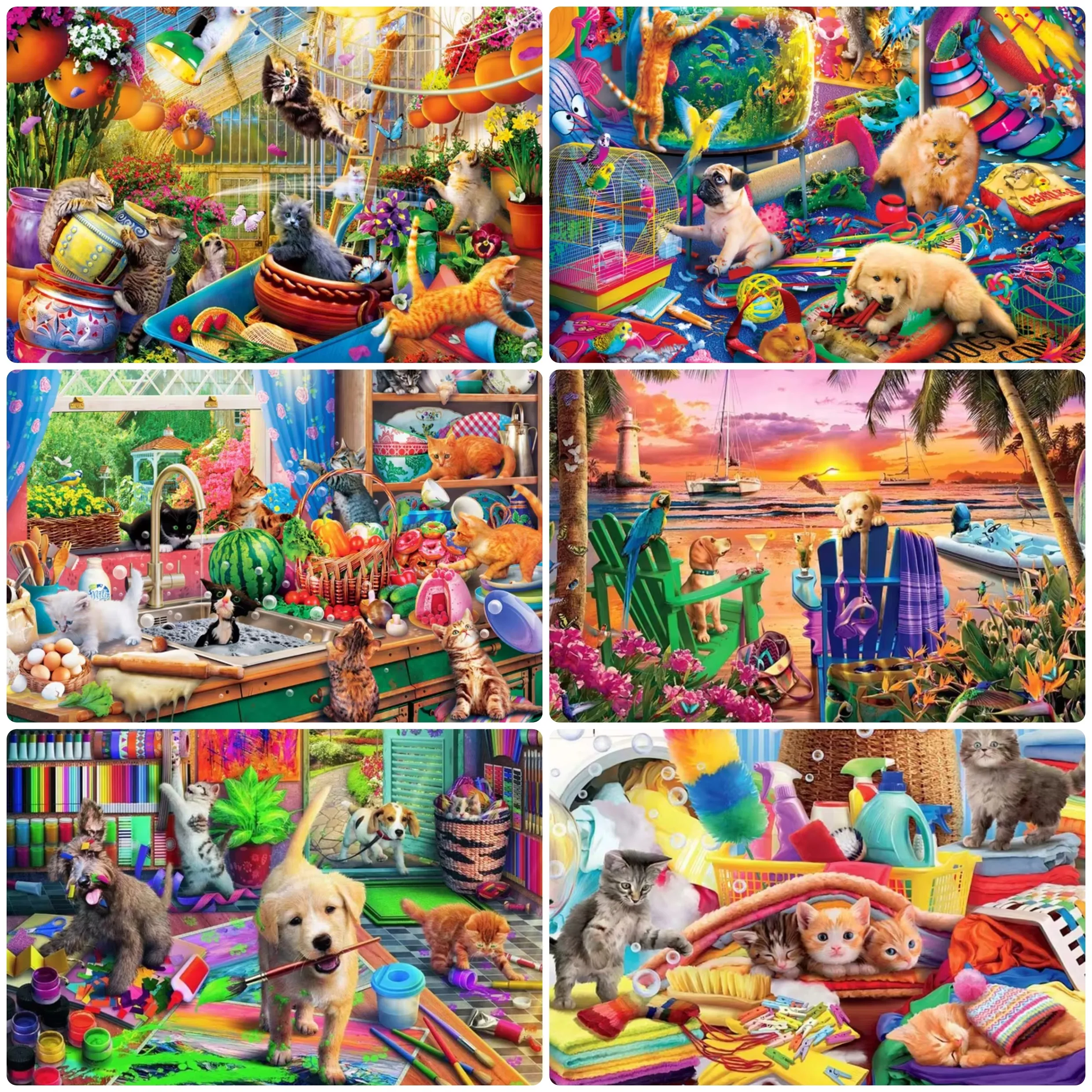 

Puzzles for Adults animal dog cat scenery, Jigsaw Puzzles Educational Games Colorful Puzzles Gifts Home Decor