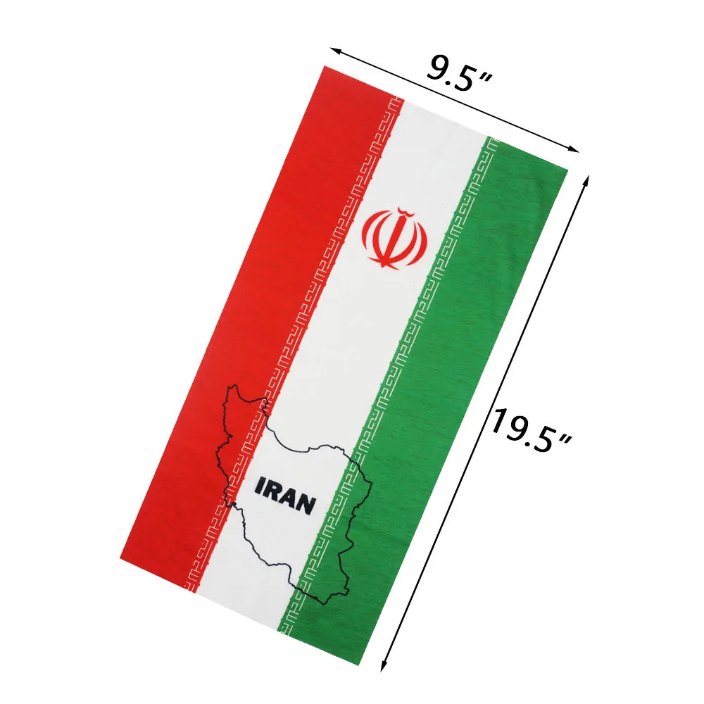 Iran Flag Neck Cover Gaiter Allahu Akbar Iran Map Printed Balaclava Seamless Face Scarf Mask Men Women Hiking Cycling Bandana