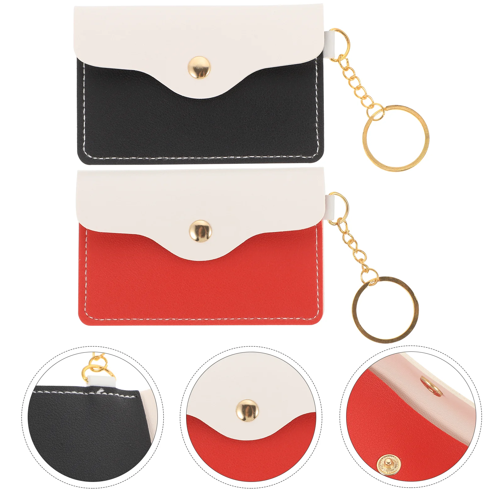 2 Pcs Keychain Card Holder Wallet Fashionable Tablet Rings Multi-card Slot Outdoor Mini Large Capacity Cards Credit