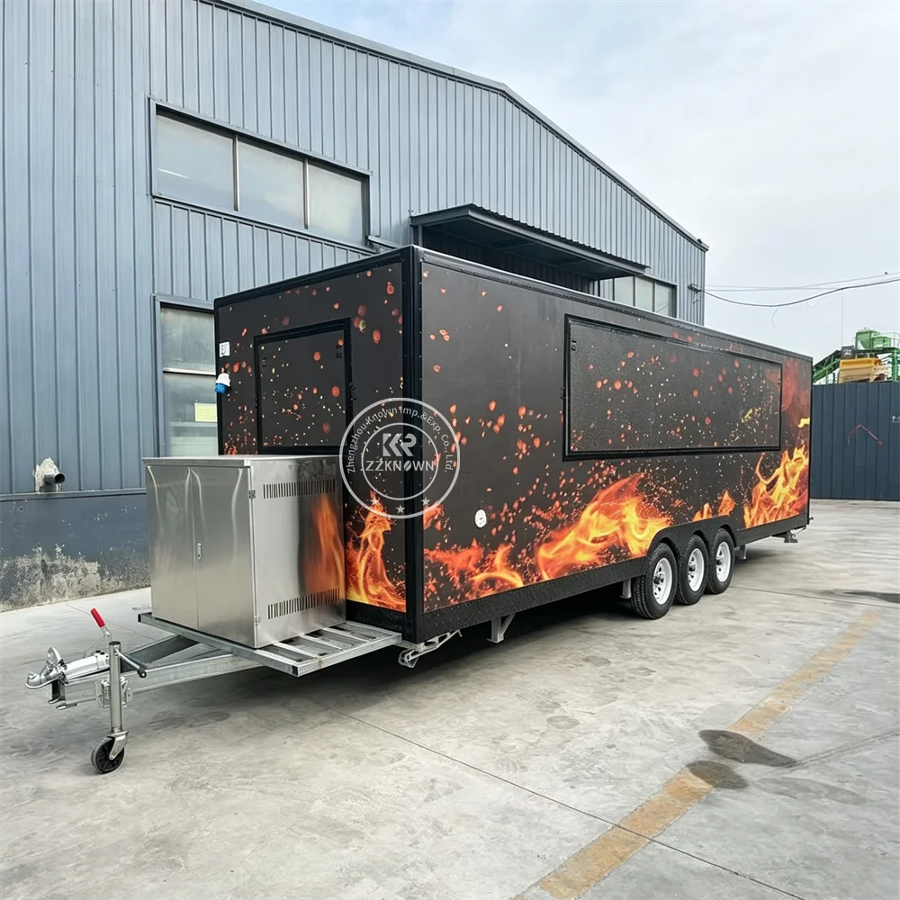 Catering Food Trailer Manufacturer Fried Chicken Burger Trailer Professional Mobile Kitchen Food Truck For Outdoor Catering