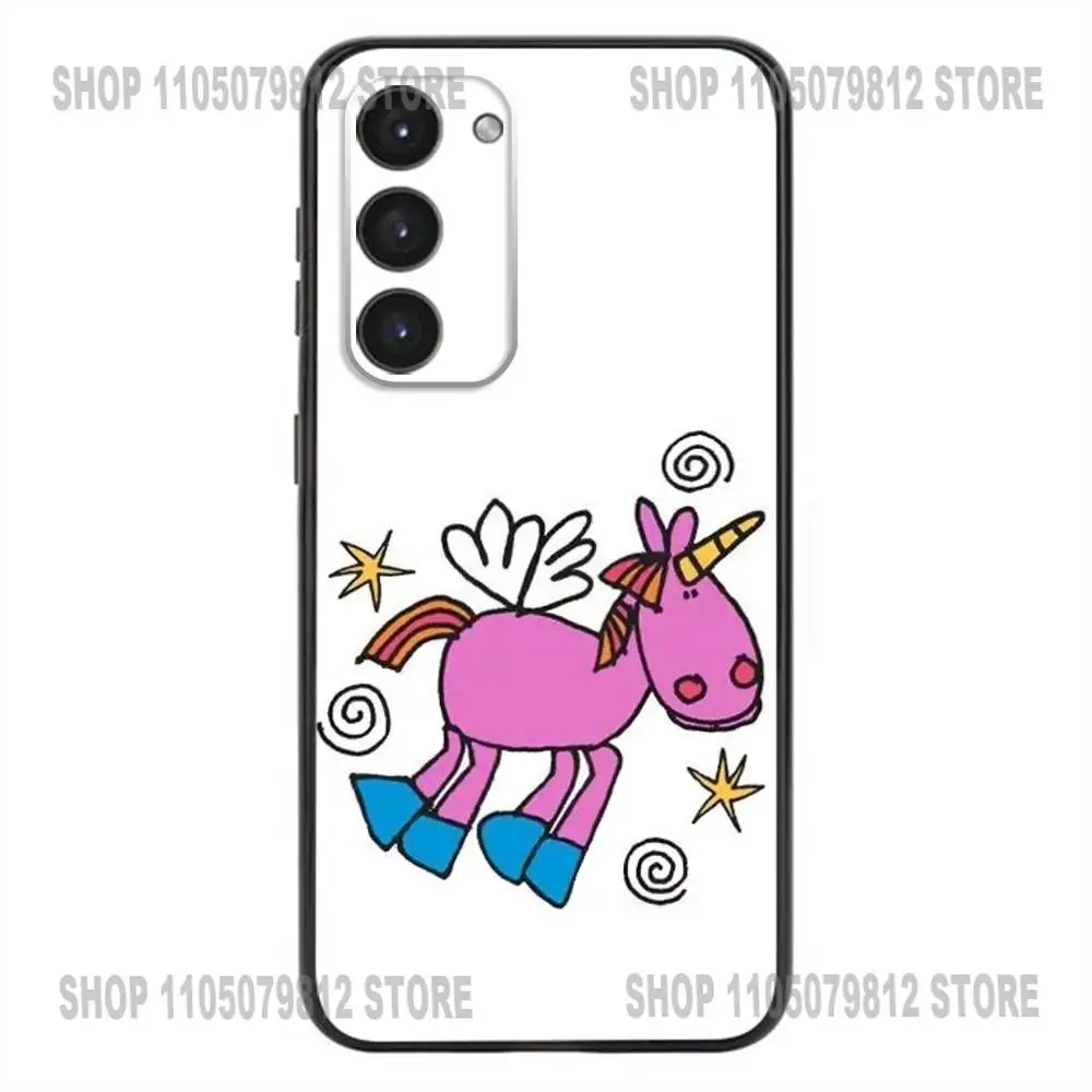 愛らしい漫画の動物電話ケース Samsung Galaxy A20、21s、22、31、32、52、53、72、73、80、91 ソフトシリコンブラックカバー