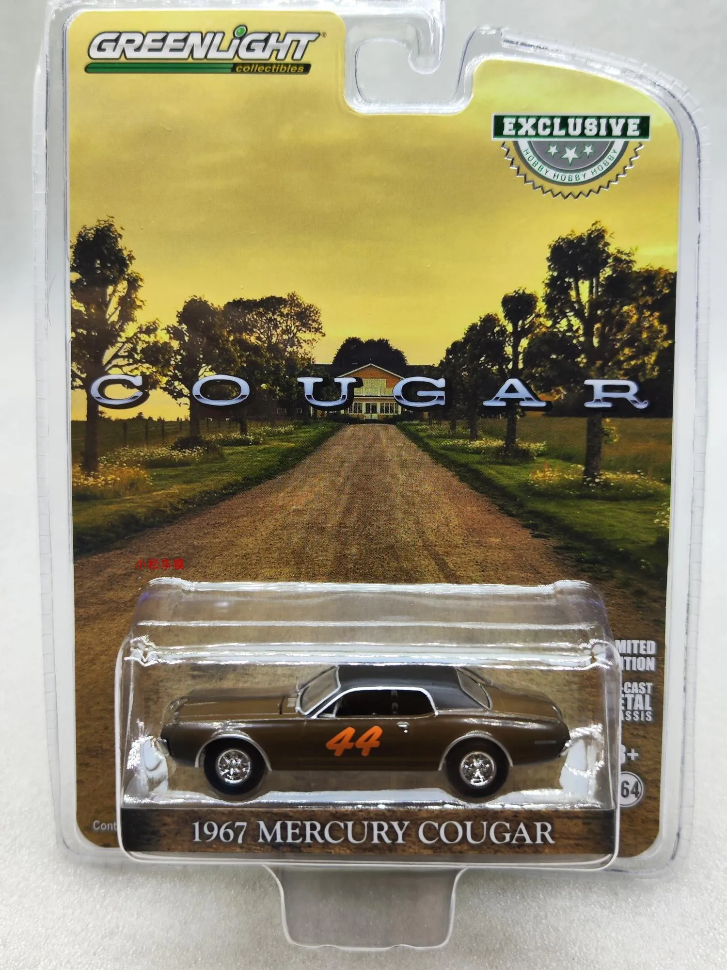 GreenLight 1:64 1967 Mercury Cougar Racing Diecast Alloy Car Model Collectible Gift