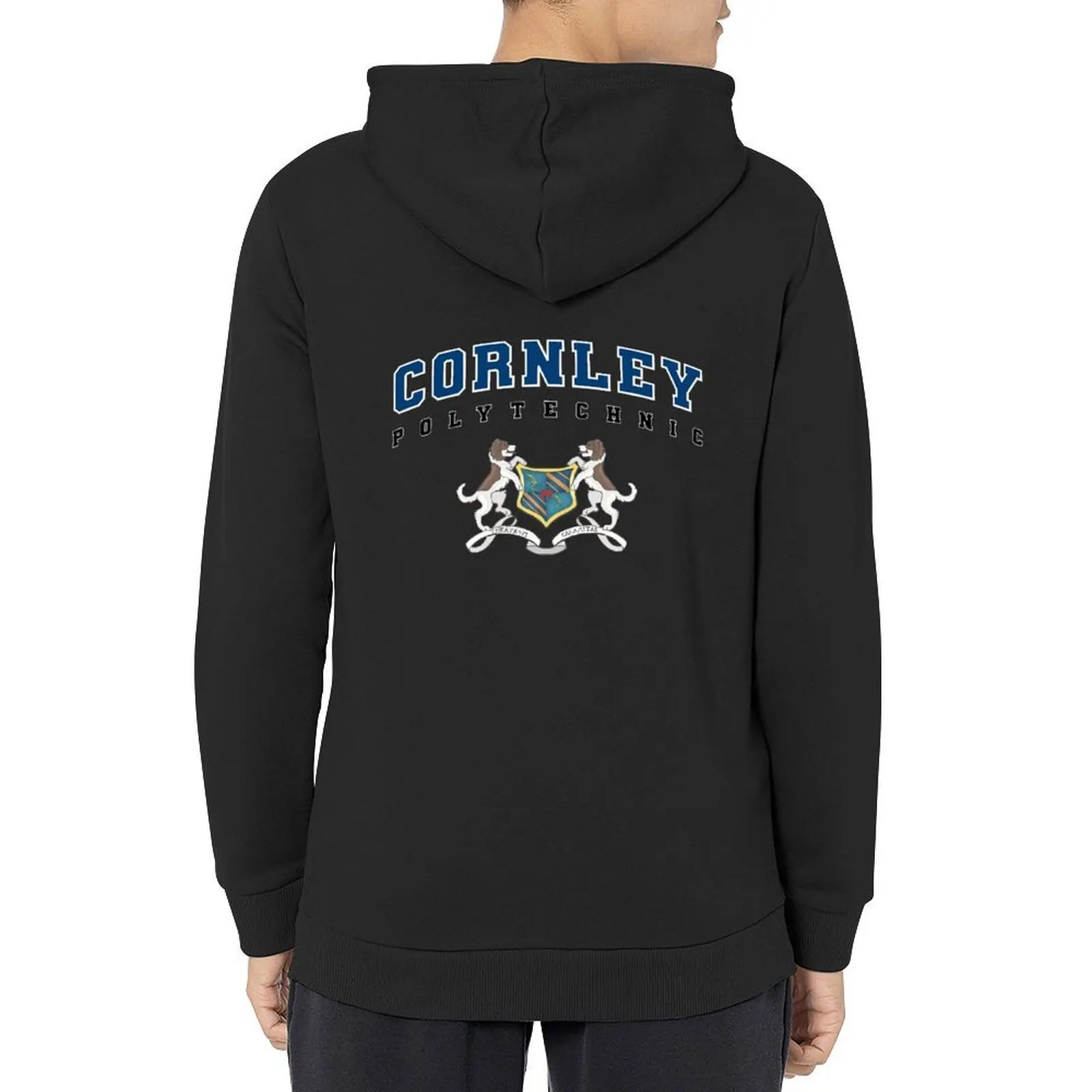 

Cornley Polytechnic BLUE Hoodie male clothes aesthetic clothing men wear mens clothing pullover hoodies