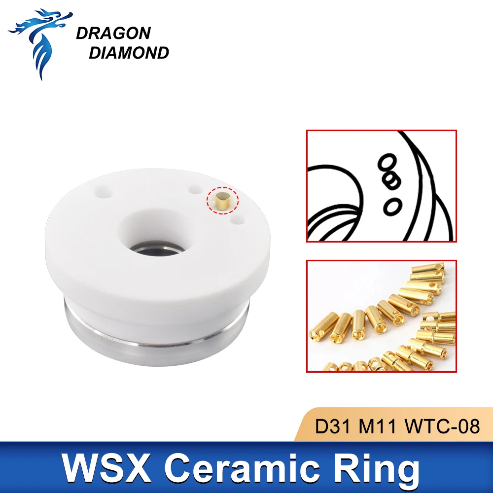 

WTC-08 WSX Ceramic Ring Fiber Laser Cutting Nozzle Connector Holder Ceramic Body for NC63A