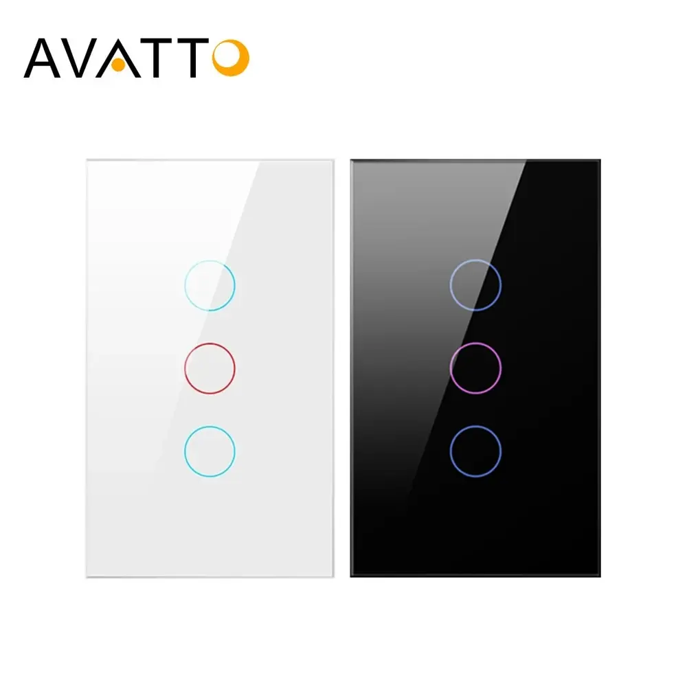 AVATTO Tuya WiFi Smart Touch Light Switch RF433 No Neutral Wire Smart Life App Remote Control Support Alexa Google Home