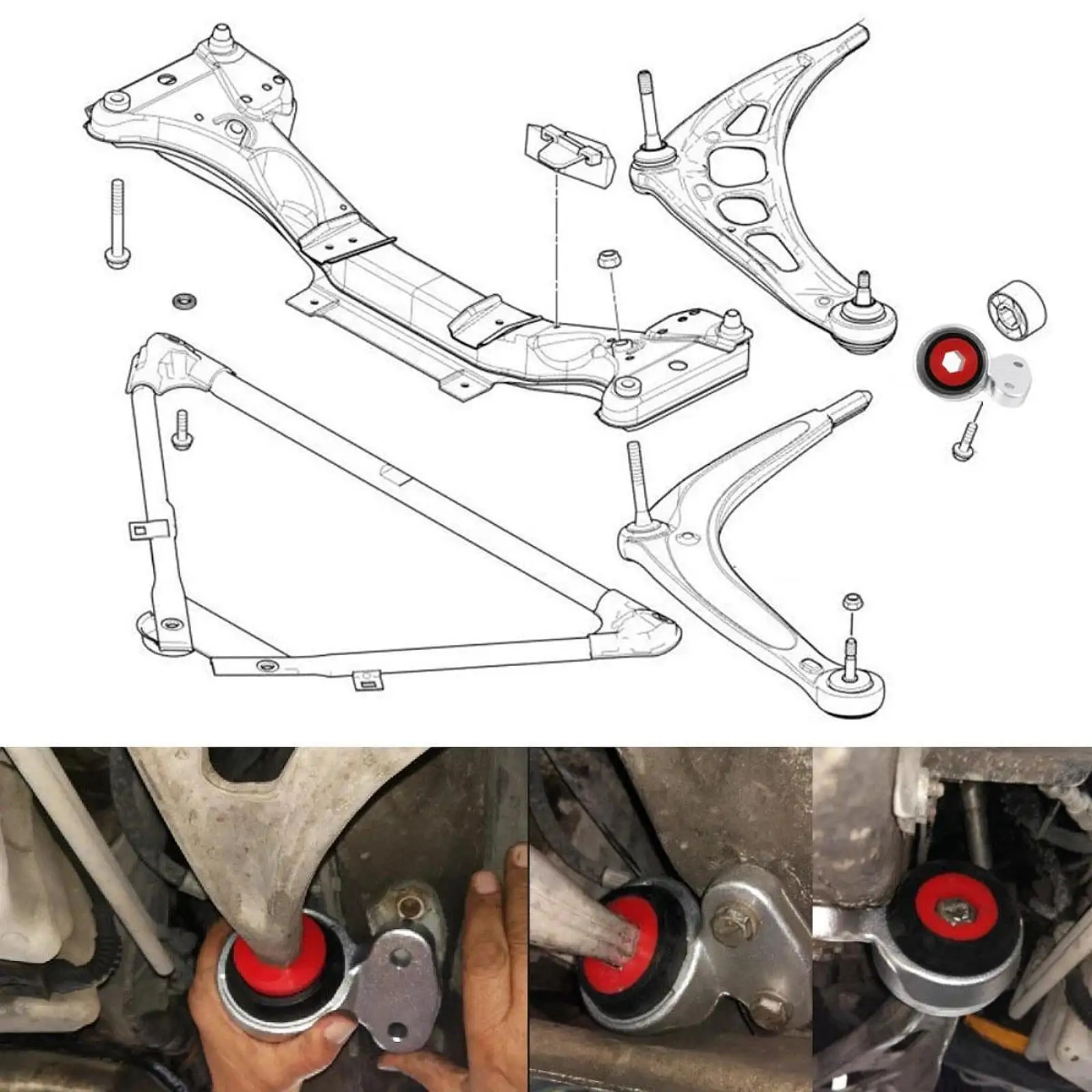 2x Car Front Control Arm Bushes 31126783376 Easy Installation Lightweight Heavy Duty Suspension Control Arm Bush Kit Car Spares
