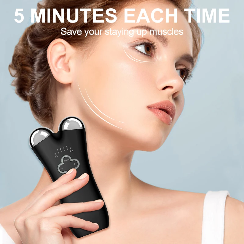 EMS Facial Massager Roller Microstroom Gezicht Lifting Machine V-Face Roller Massager Huidverjonging Anti-Rimpel Schoonheid Apparaat