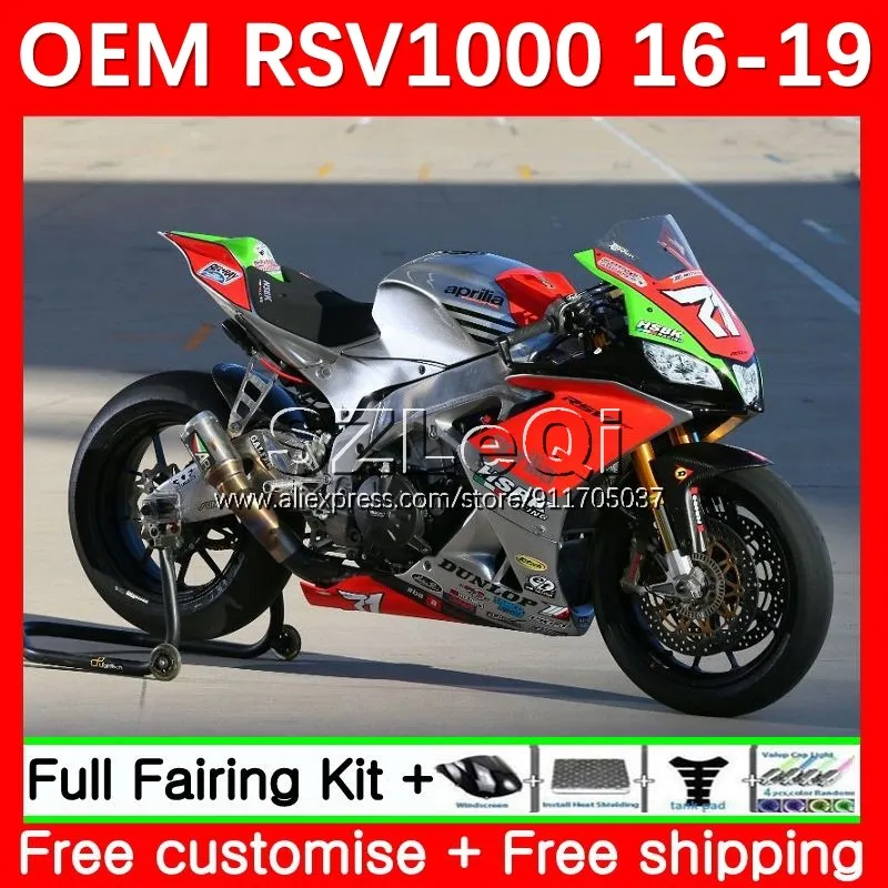 Injection Body For Aprilia RSV4 RSV 1000R 1000 RSV1000 R 16 17 18 19 13No.39 Red Silver RSV1000RR 2016 2017 2018 2019 Fairing