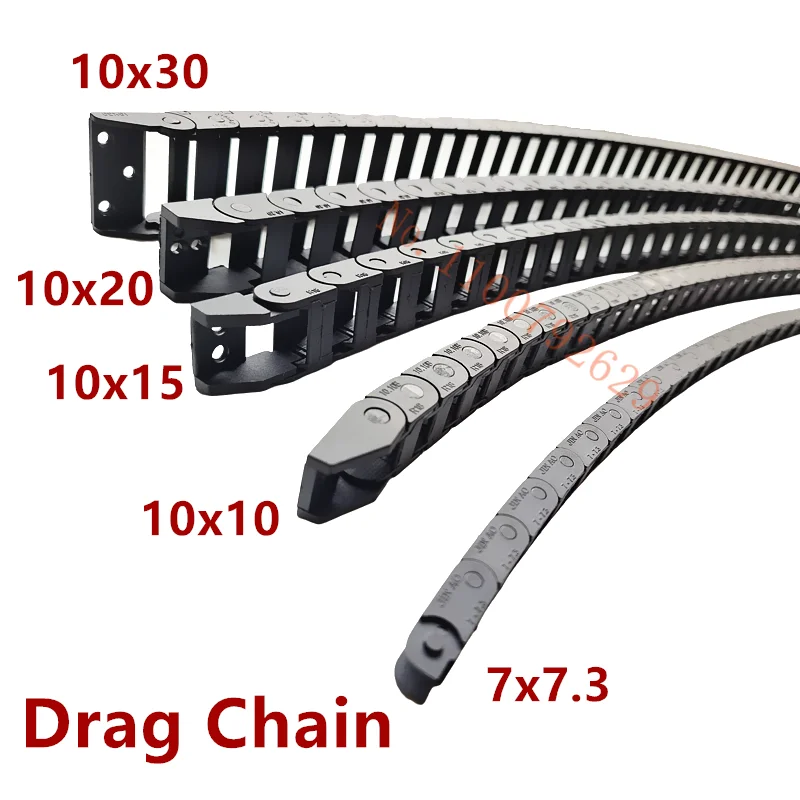 Łańcuchy przekładni DZGG Most nieotwarty rozmiar wewnętrzny 7x7mm 10x15mm 10x20mm 10x30mm 1 metr Plastikowy łańcuch holowniczy Łańcuch holowniczy