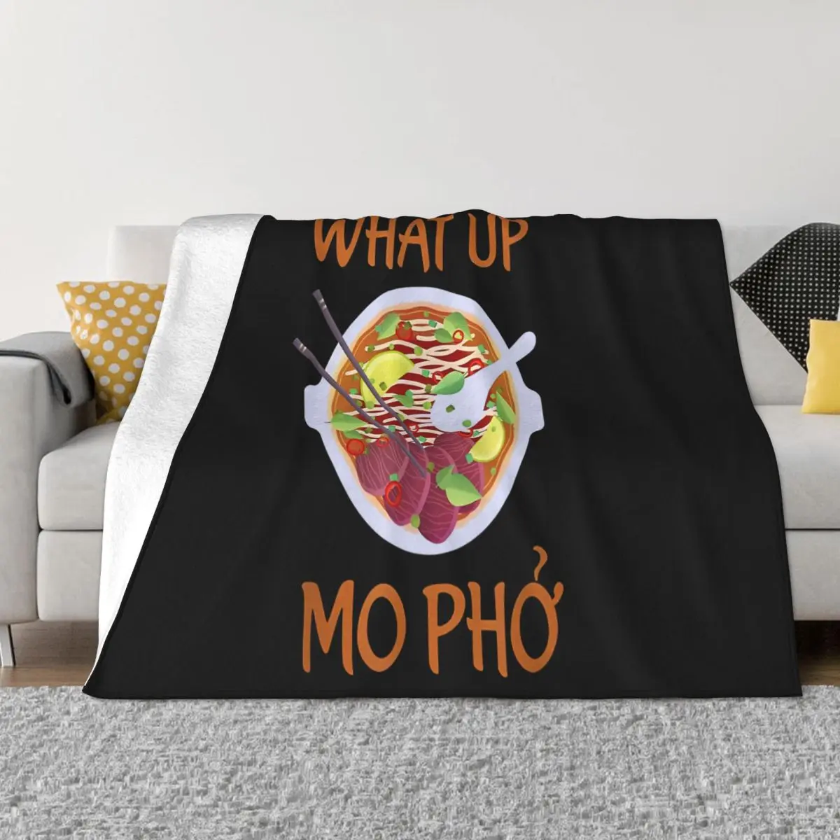 What Up Mo Pho Vietnamese Noodles Soup Bowl Anime Blankets Quilt For Bed Home And Decoration Throw Blanket